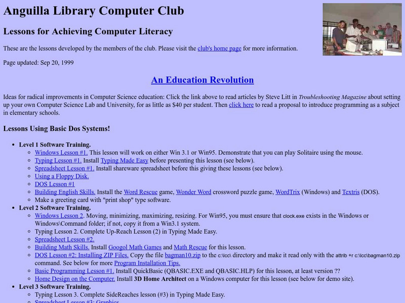 Anguilla Library: Lessons for Achieving Computer Literacy Activity Anguilla Library: Lessons for Achieving Computer Literacy Activity