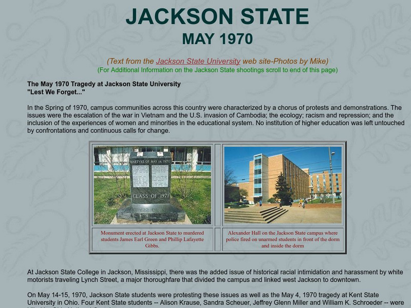 Jackson State, May 1970 Graphic Jackson State, May 1970 Graphic