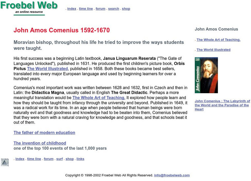 Froebel Web: John Amos Comenius Activity