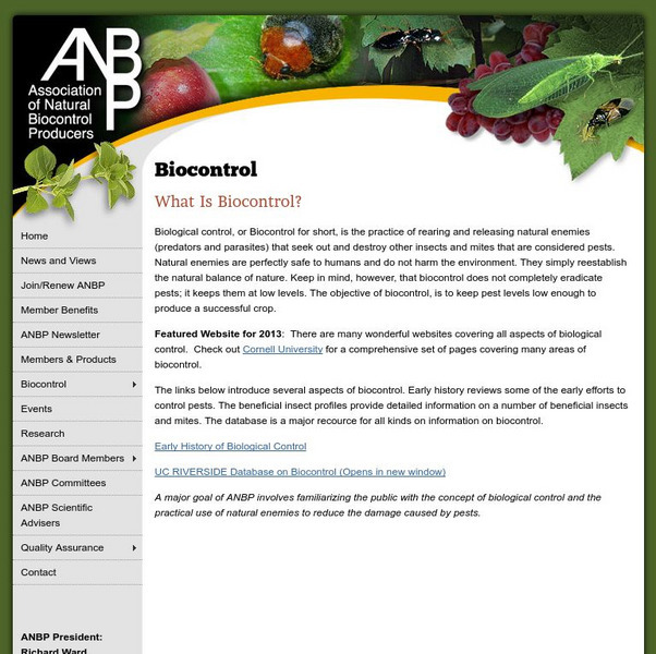 Association of Natural Bio Control Producers Website