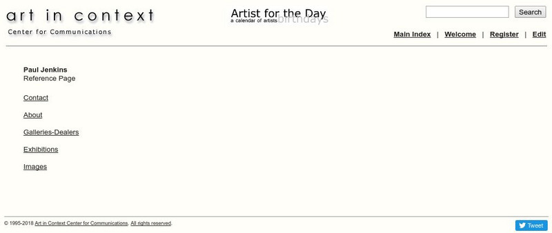 Art in Context: Paul Jenkins Reference Page Handout Art in Context: Paul Jenkins Reference Page Handout