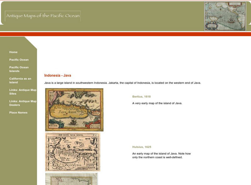Antique Maps of the Pacific Ocean: Indonesia Java Graphic Antique Maps of the Pacific Ocean: Indonesia Java Graphic