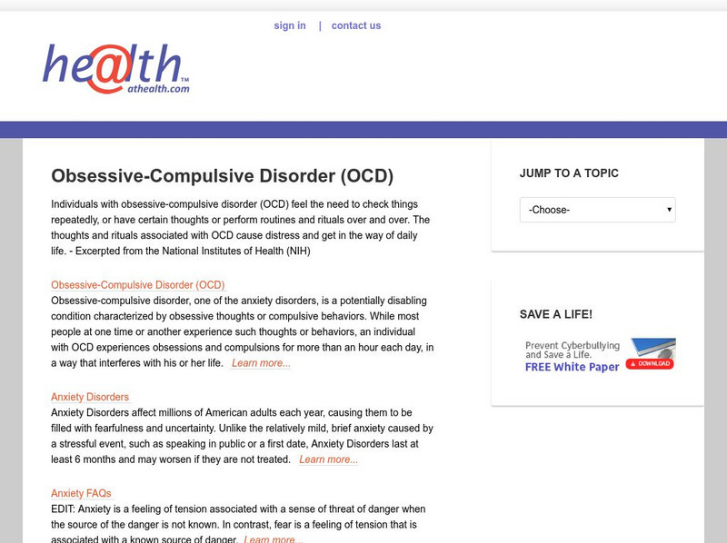 At Health: Obsessive Compulsive Disorder Professional Doc At Health: Obsessive Compulsive Disorder Professional Doc