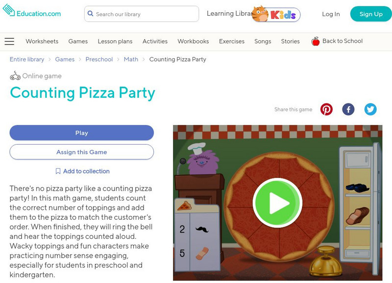 Education.com: Counting Pizza Party Interactive Education.com: Counting Pizza Party Interactive