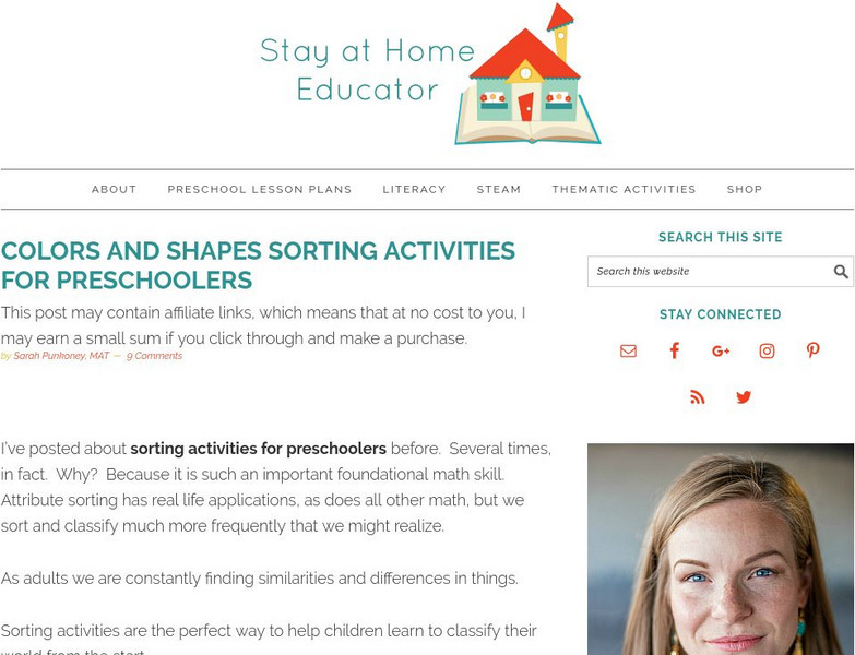 Stay at Home Educator: Colors and Shapes Sorting Activities for Preschoolers Article Stay at Home Educator: Colors and Shapes Sorting Activities for Preschoolers Article
