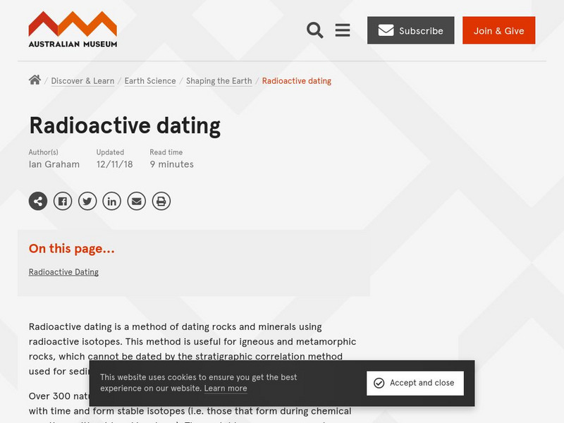 Australian Museum: Dating the Earth Handout