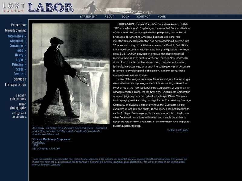 Lost Labor: Images of Vanished American Workers Website Lost Labor: Images of Vanished American Workers Website
