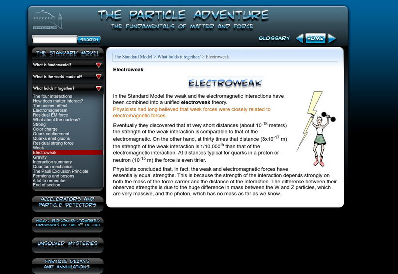 Lbnl: Particle Adventure Electroweak Handout Lbnl: Particle Adventure Electroweak Handout