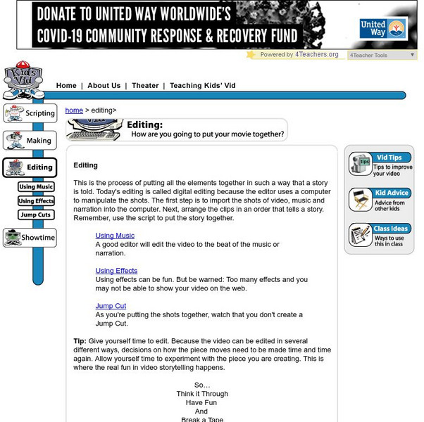 Kids Vid: Editing the Video Website