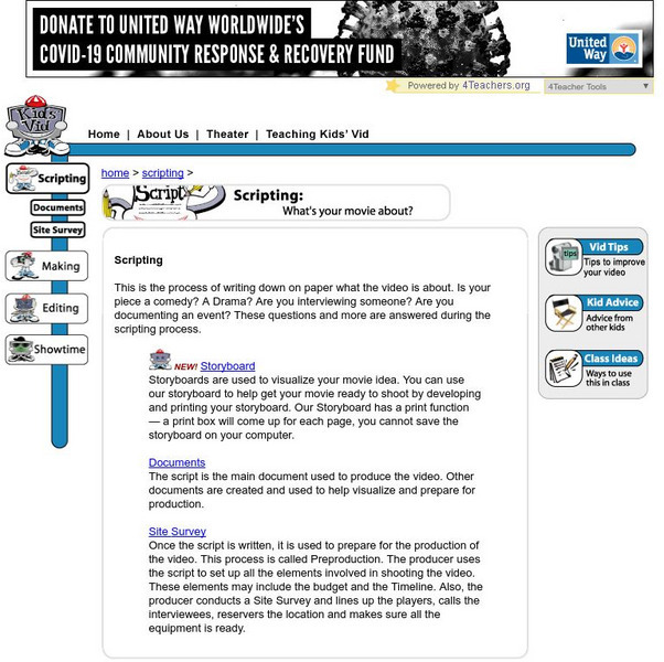 Kids Vid:scripting Website