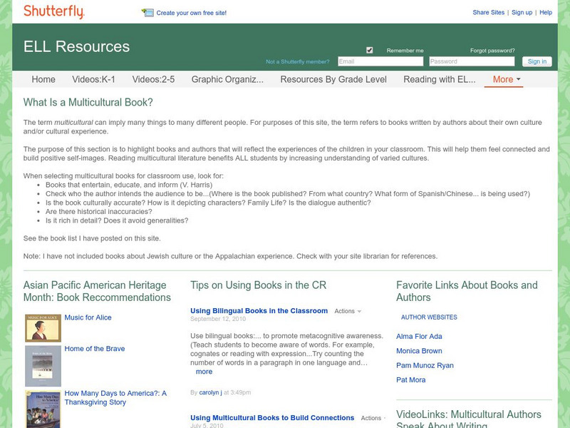 Shutterfly: Ell Resources: Multicultural Books Article Shutterfly: Ell Resources: Multicultural Books Article