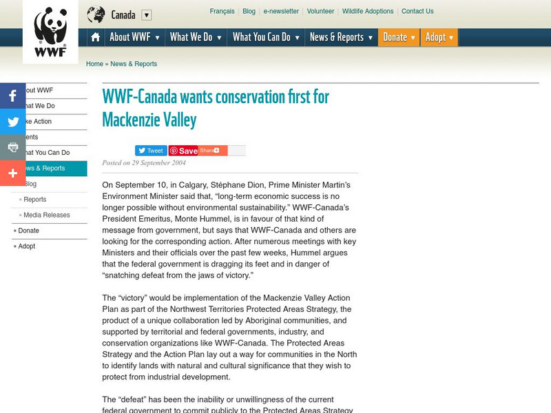 Wwf: Conservation Programs ~ Mackenzie Valley Website Wwf: Conservation Programs ~ Mackenzie Valley Website