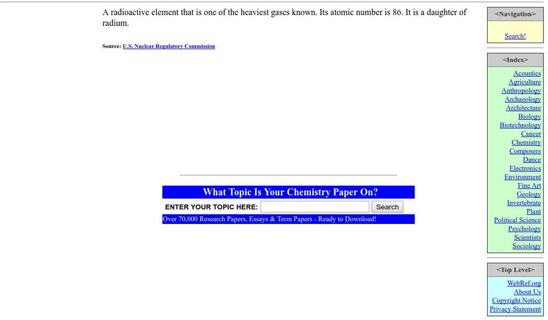Web ref.org: Radon Handout Web ref.org: Radon Handout