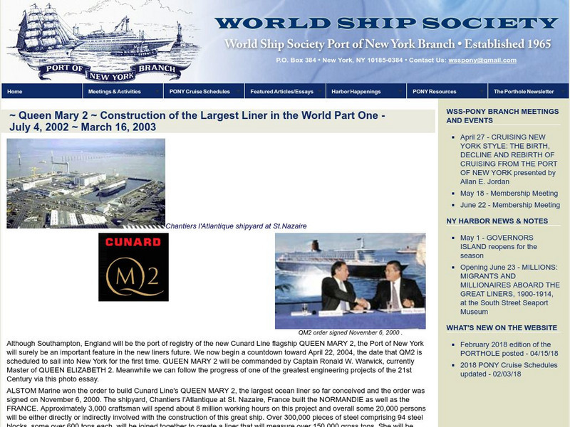 World Ship Society: Queen Mary 2 Photo Essay Graphic World Ship Society: Queen Mary 2 Photo Essay Graphic