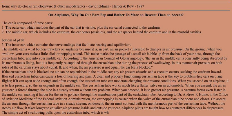 Eastern Illinois University: The Eustachian Tube Handout