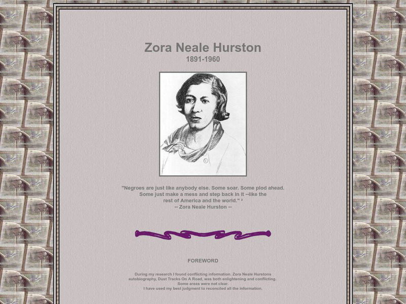 American Collection: Zora Neale Hurston Website American Collection: Zora Neale Hurston Website