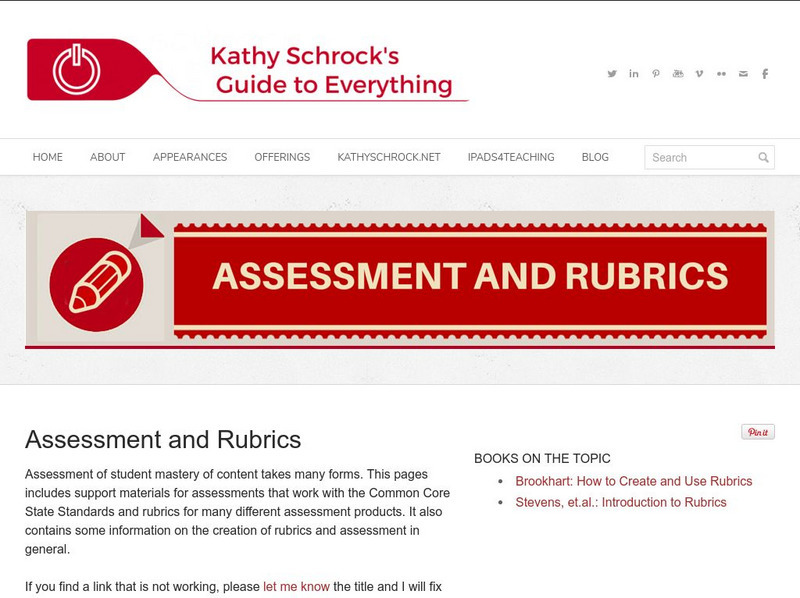 Kathy Schrock: Assessment and Rubric Information Rubric Kathy Schrock: Assessment and Rubric Information Rubric