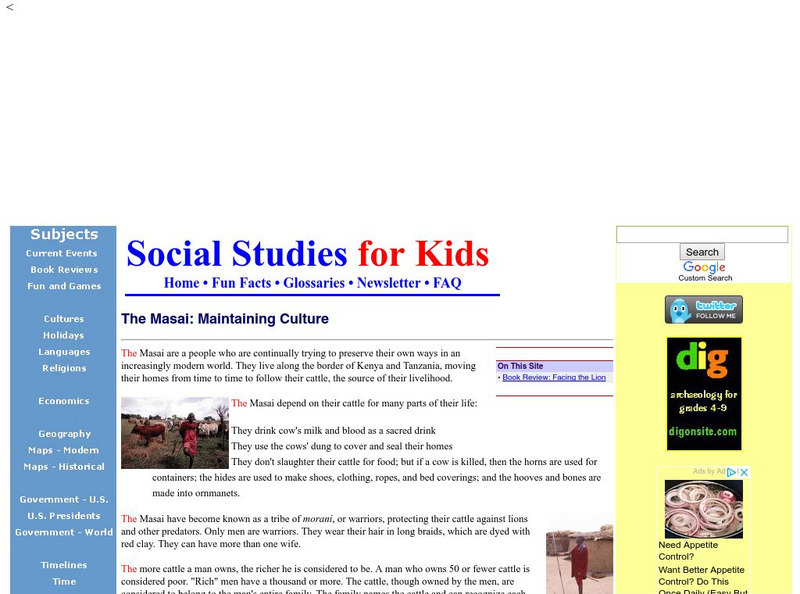 Social Studies for Kids: The Masai: Maintaining Culture Article Social Studies for Kids: The Masai: Maintaining Culture Article