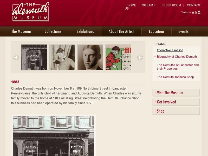 The Demuth Museum: Interactive Timeline Interactive The Demuth Museum: Interactive Timeline Interactive