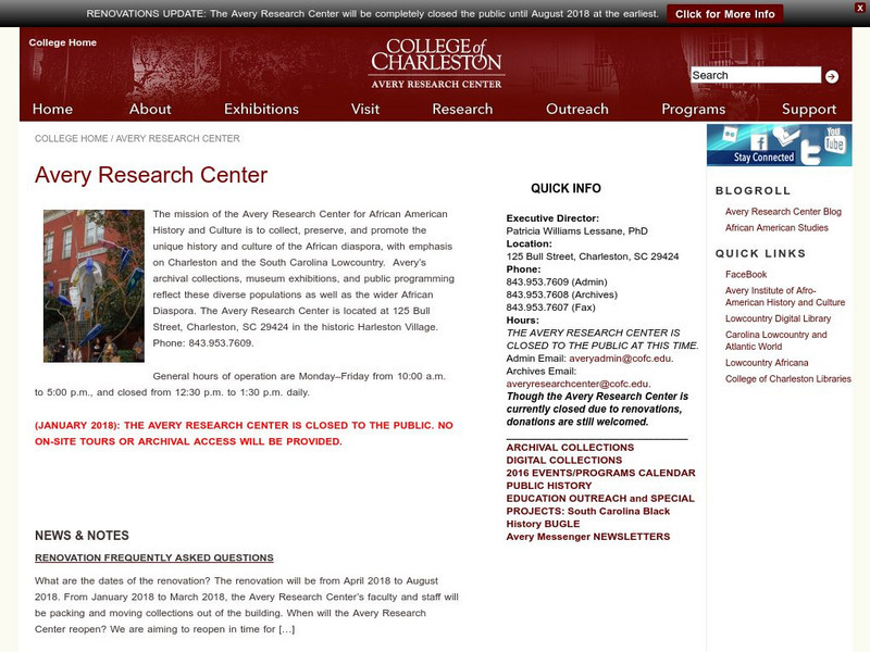 Avery Research Center for African American History Website Avery Research Center for African American History Website