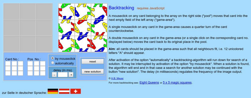 Backtracking: An Interactive Tessellation Game Activity Backtracking: An Interactive Tessellation Game Activity