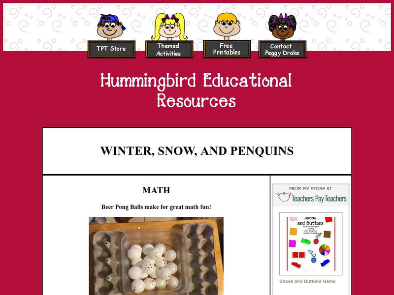 Hummingbird Educational Resources: Winter, Snow, and Penguins Website Hummingbird Educational Resources: Winter, Snow, and Penguins Website