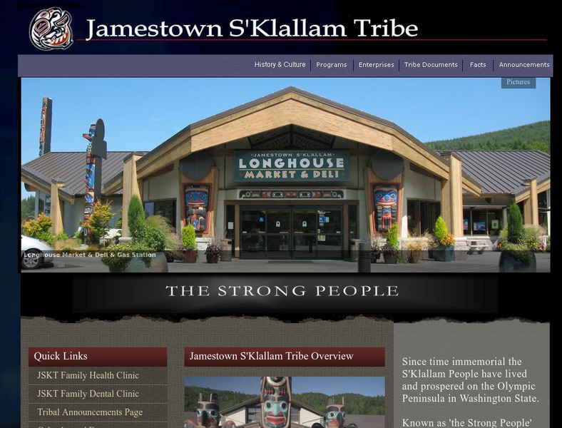 Jamestown S'klallam Tribe: Homepage Website