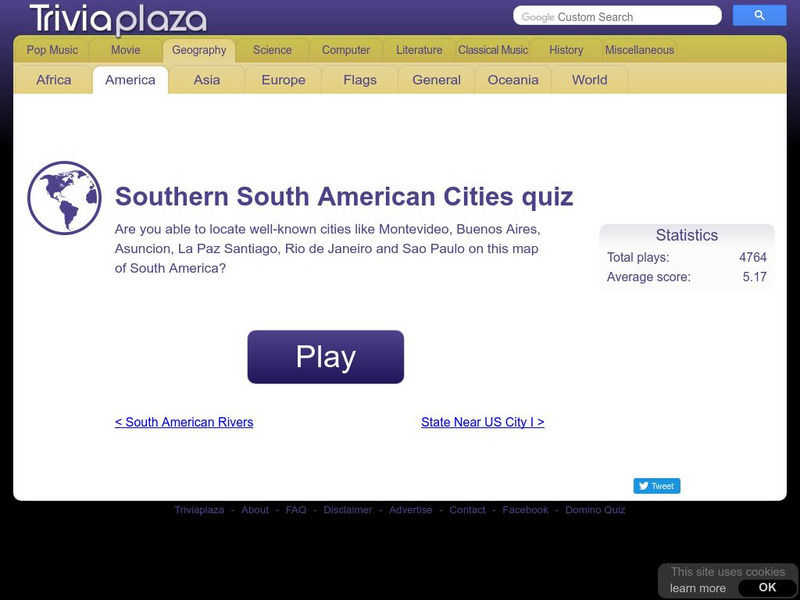 Geography Quiz: Southern South American Cities Unknown Type Geography Quiz: Southern South American Cities Unknown Type