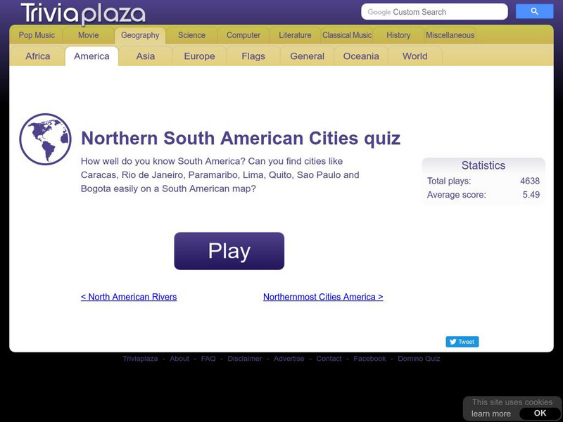 Geography Quiz: Northern South American Cities Unknown Type Geography Quiz: Northern South American Cities Unknown Type