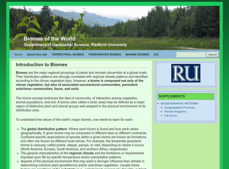 Introduction to Biomes Website Introduction to Biomes Website