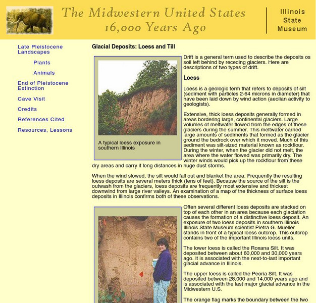 Illinois State Museum: Loess Formation Website
