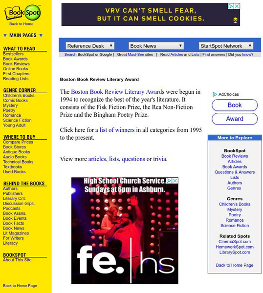 The Boston Book Review Literary Awards Website The Boston Book Review Literary Awards Website