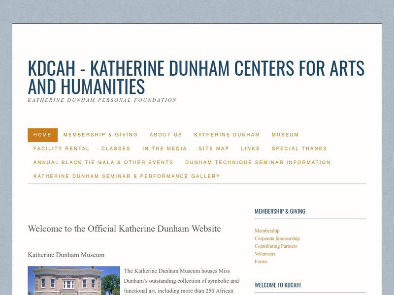 Katherine Dunham Center for Arts and Humanities Website Katherine Dunham Center for Arts and Humanities Website