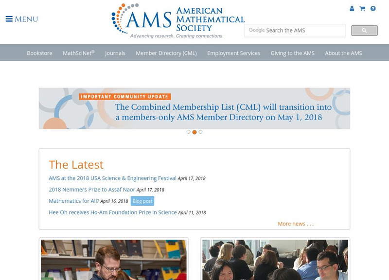 American Mathematical Society Website American Mathematical Society Website