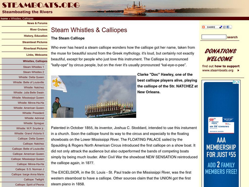 Steamboat Whistles Website