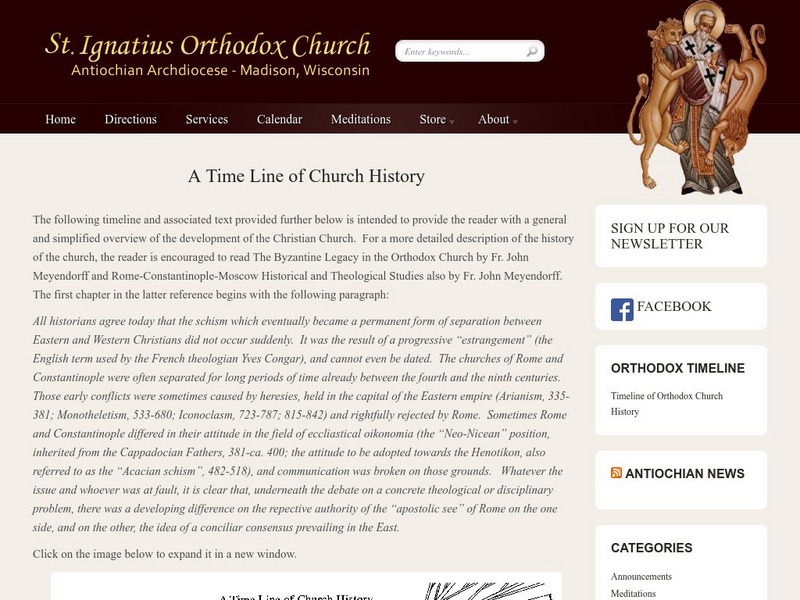 St. Ignatius: A Time Line of Church History Handout St. Ignatius: A Time Line of Church History Handout