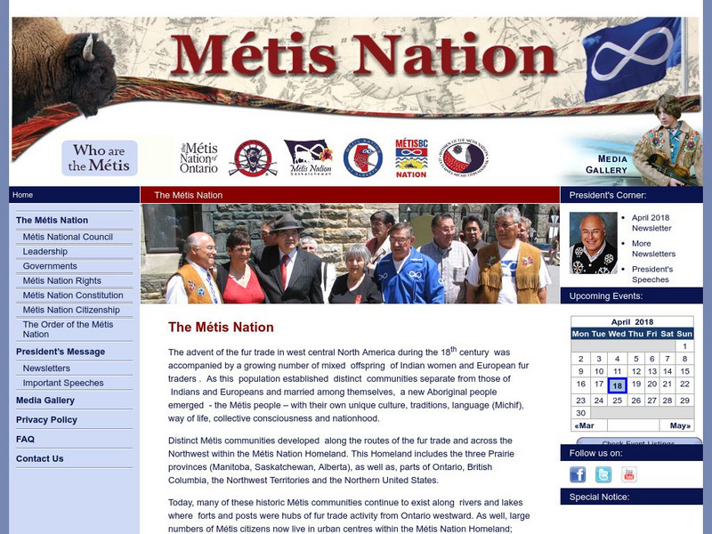 Metis National Council: Who Are the Metis? Website Metis National Council: Who Are the Metis? Website