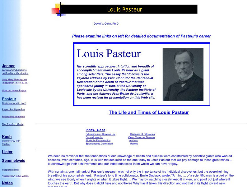 University of Louisville: Louis Pasteur Handout
