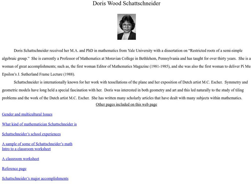 Doris Wood Schattschneider Handout Doris Wood Schattschneider Handout