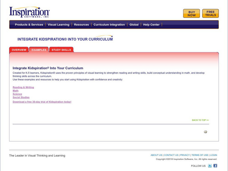 Kidspiration: Reading and Writing Website