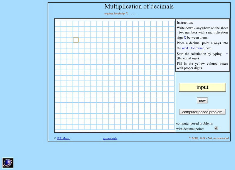 Interactive Multiplication of Decimals Activity Interactive Multiplication of Decimals Activity