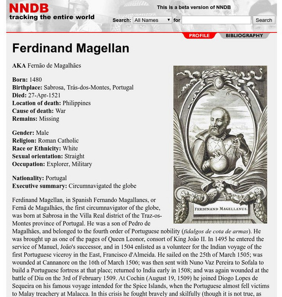 Notable Names Databas|nndb: Ferdinand Magellan Website Notable Names Databas|nndb: Ferdinand Magellan Website