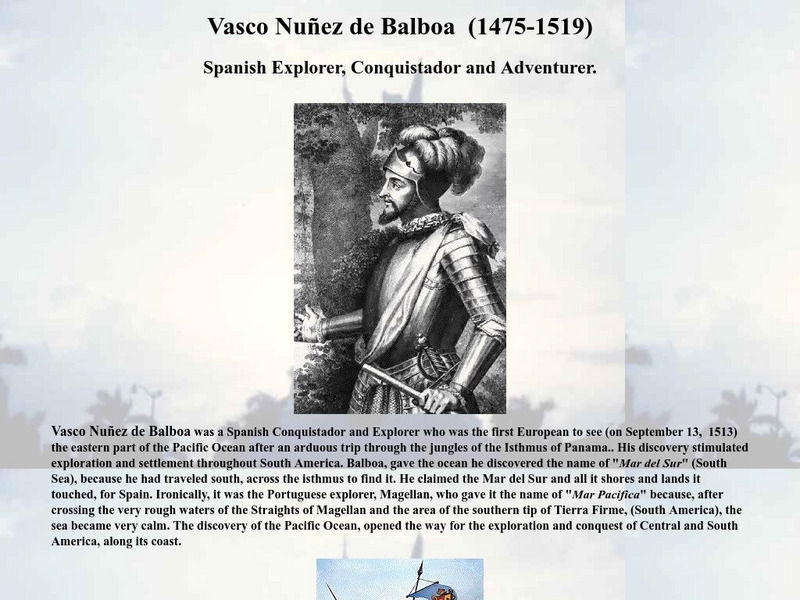 Vasco Nunez De Balboa Website Vasco Nunez De Balboa Website