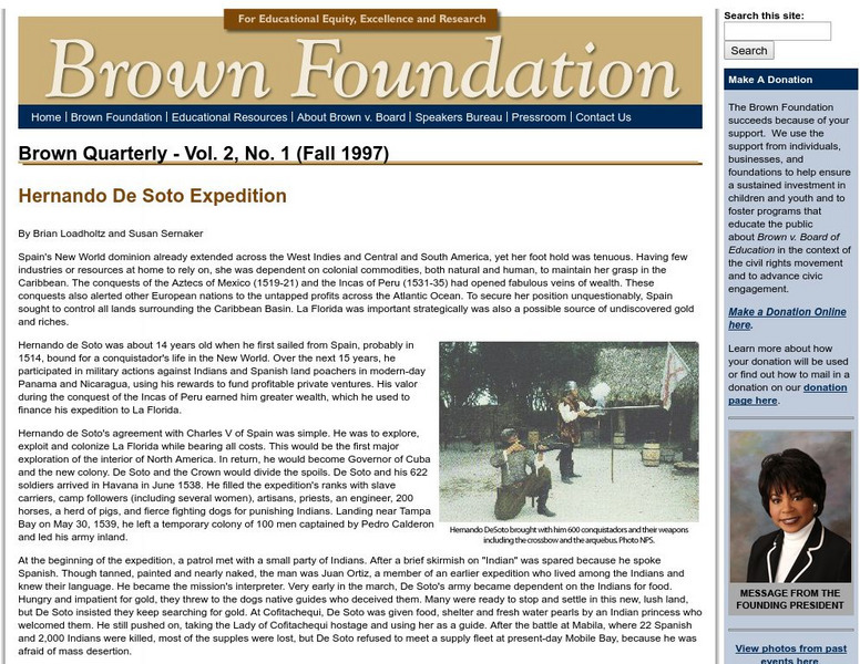 Brown Quarterly: Hernando De Soto Expedition Article