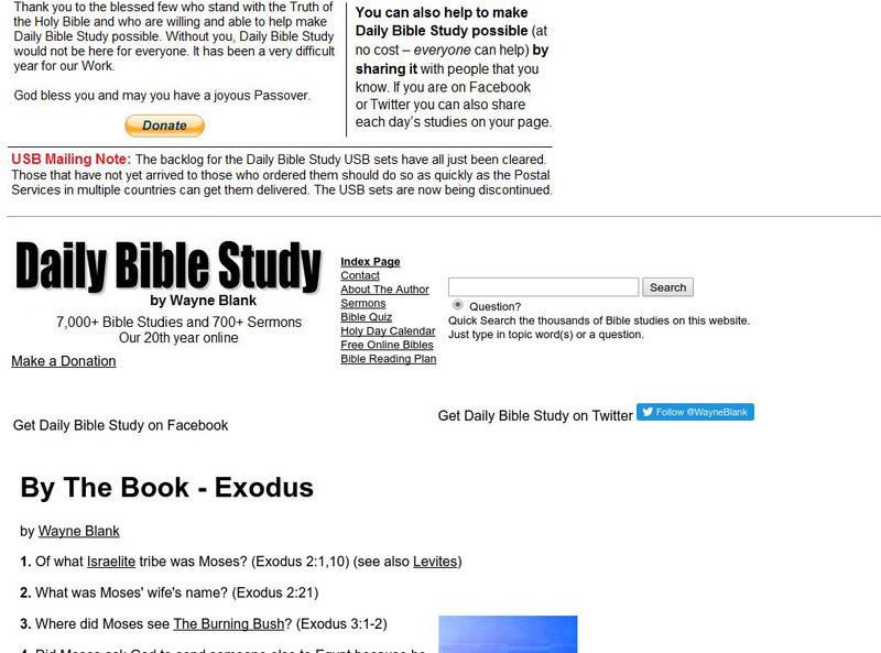 Daily Bible Study: By the Book Exodus Website