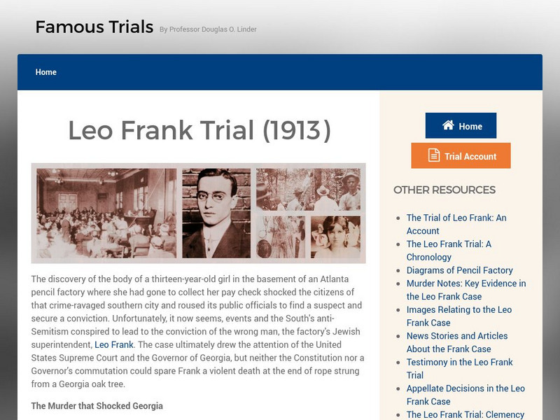 Famous Trials: Leo Frank Trial Website Famous Trials: Leo Frank Trial Website