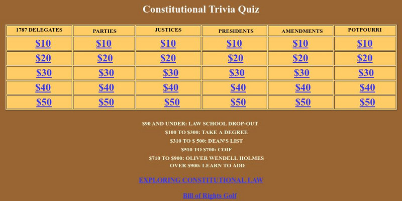 Exploring Constitutional Conflicts: Constitutional Trivia Quiz Interactive