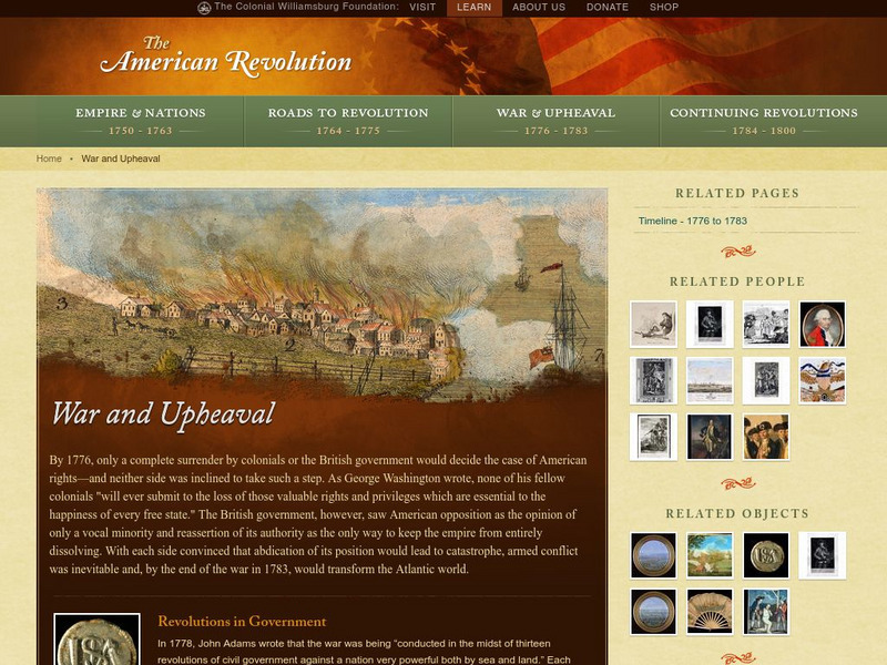 The Colonial Williamsburg Foundation: War and Upheaval Website The Colonial Williamsburg Foundation: War and Upheaval Website