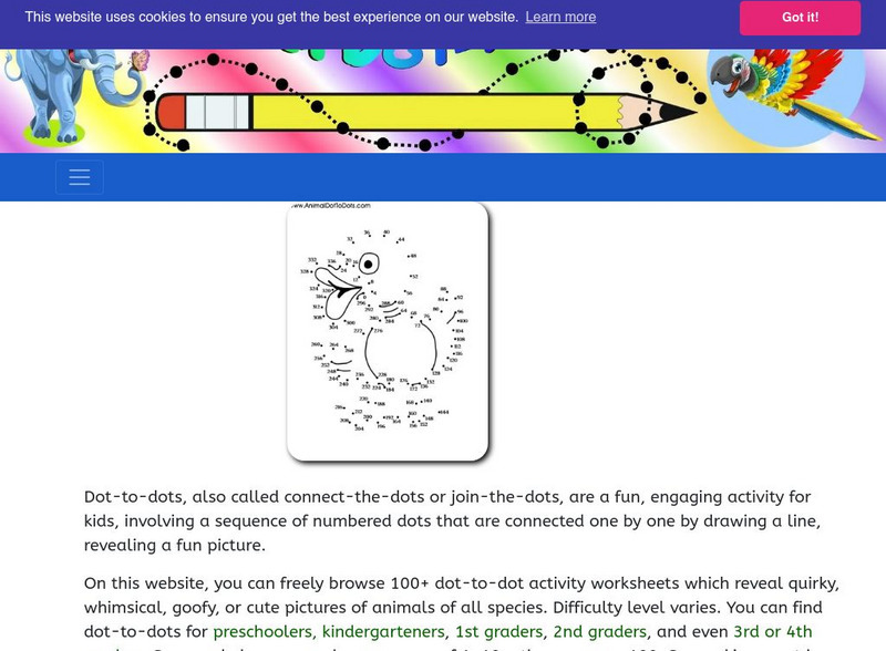Animal Dot to Dots Website