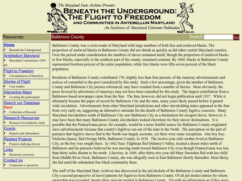 Beneath the Underground: Flight to Freedom Website Beneath the Underground: Flight to Freedom Website